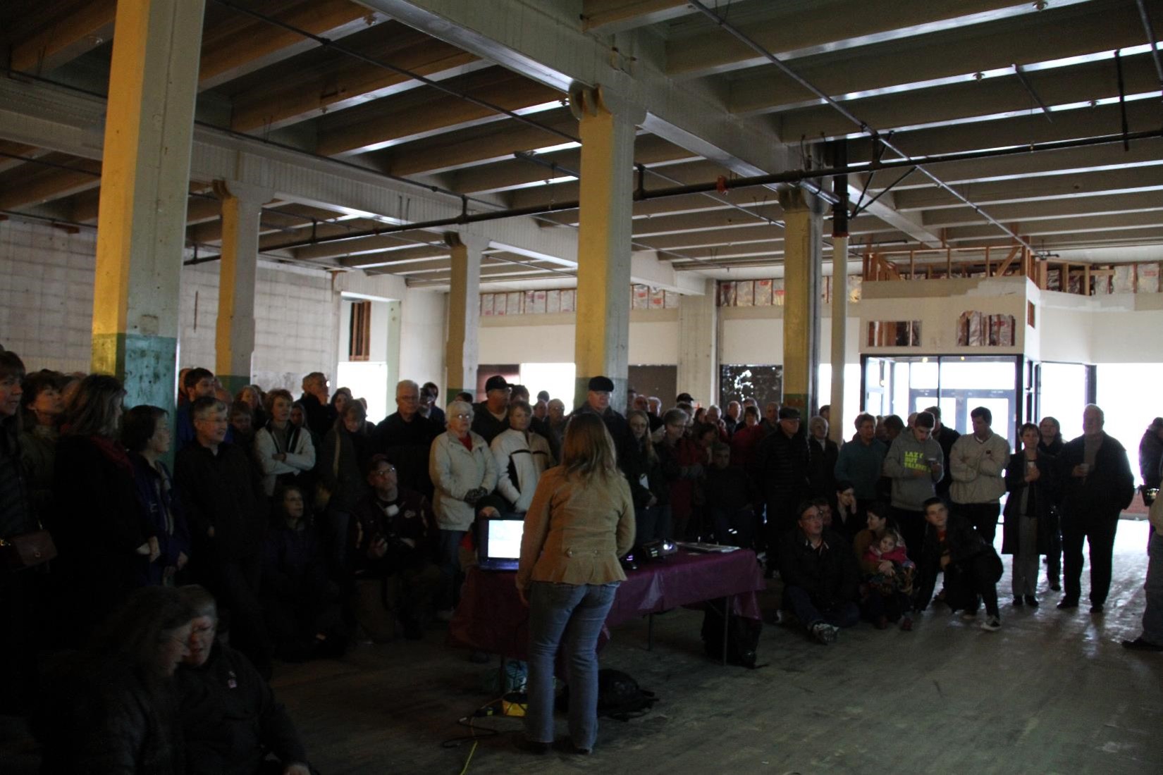 Nikki Manning speaking at First Friday